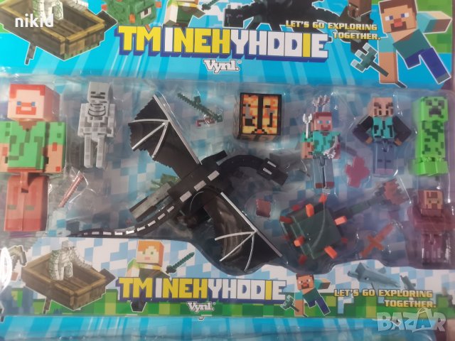 Minecraft Майнкрафт със Змей голям сет пластмасови фигурки за игра и украса на торта играчки, снимка 5 - Фигурки - 34006014