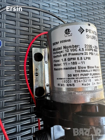 Водна помпа Shurflo 20 PSI 12V  , снимка 2 - Къмпинг мебели - 53696011
