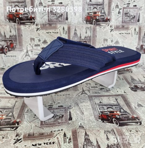 Mъжки чехли между пръстите Runners в син цвят, снимка 3 - Джапанки - 41924201