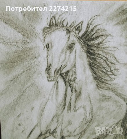 "Коня със звездата", снимка 2 - Картини - 39470783