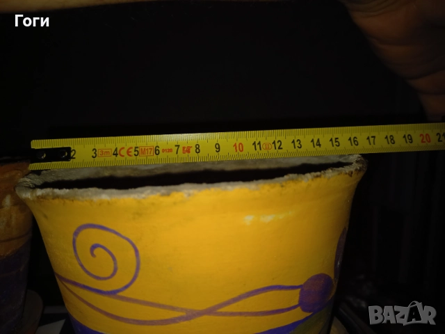 Керамични саксии с рисунка 2 броя, снимка 5 - Саксии и кашпи - 52681723