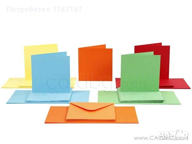 Заготовки за картички с плик Основи за покани Голям избор на цветове, снимка 7 - Други - 41305826