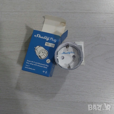 Смарт контакт Shelly AZ Plug (B2445) – Wi-Fi & Bluetooth, 12A/2500W, Енергомер
