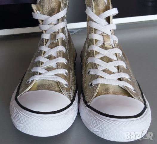 CONVERSE CHUCK TAYLOR HI METALLIC LIGHT GOLD,39 номер , снимка 10 - Кецове - 36238193