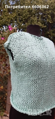 ръчно изплетен пуловер памук, снимка 3 - Блузи с дълъг ръкав и пуловери - 51876392