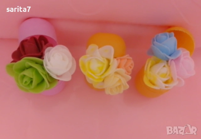  Мини букет от рози от фоам в кутийки от шоколадови яйца - оригинални и неповторими 