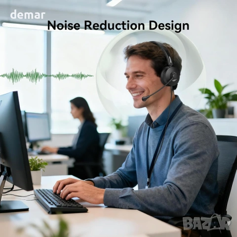 Слушалки TECKNET с микрофон, кабелни слушалки с микрофон, удобен дизайн, черни, снимка 7 - Слушалки и портативни колонки - 53595574