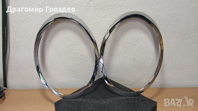 Лява и Дясна хром рамка (гривна) около фара за MINI R55, R56, R57, R58, R59
