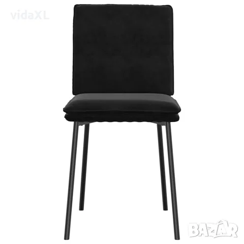 vidaXL Трапезни столове, 2 бр, черни, кадифе, снимка 3 - Столове - 56147565