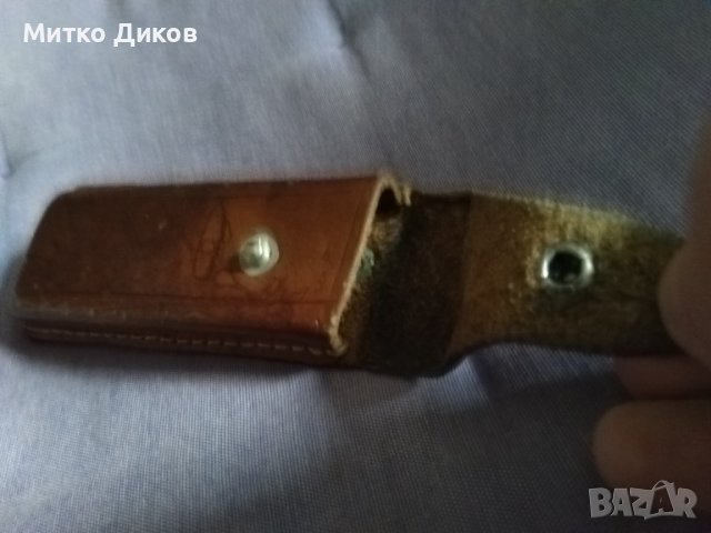 Калъвче естествена кожа за нож пълнител външен размер 120х45мм и вътрешен 105х36х13мм, снимка 5 - Оборудване и аксесоари за оръжия - 39842408