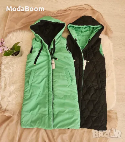 Двулицеви зелени дамски елеци 