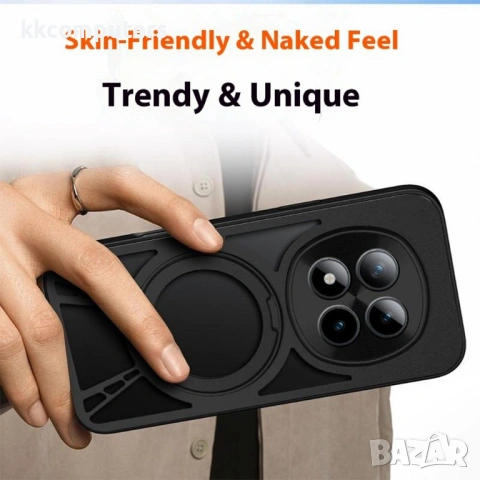 Магнитен Калъф за Xiaomi Redmi Note 15 Pro 5G - PC+Силикон+Метал, Вентилация, Стойка, 2 цвята, снимка 4 - Калъфи, кейсове - 53781140