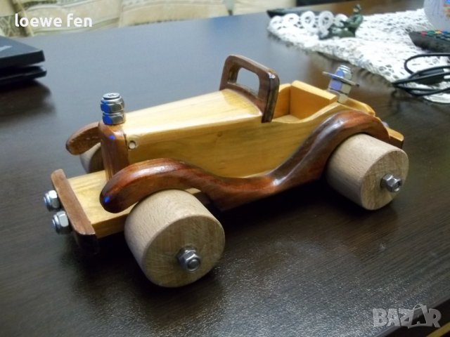 Тунингована дървена кола количка дърво !, снимка 4 - Декорация за дома - 39398986