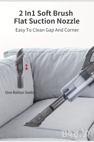 Прахосмукачка с Кабел 2 в 1 Simplus – Ръчна и Вертикална, 16000PA, 400W, HEPA Филтрация!, снимка 4 - Прахосмукачки - 52937387