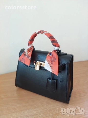 Черна чанта Hermes - SG713, снимка 2 - Чанти - 32650617