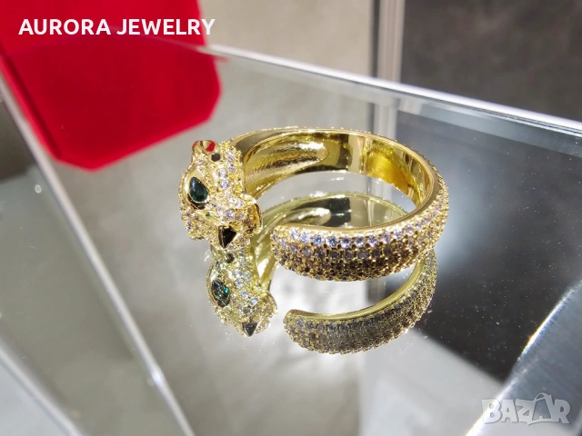 CARTIER Panthere de Cartier Gold Black Paved Diamonds Дамски Пръстен, снимка 2 - Пръстени - 53239081