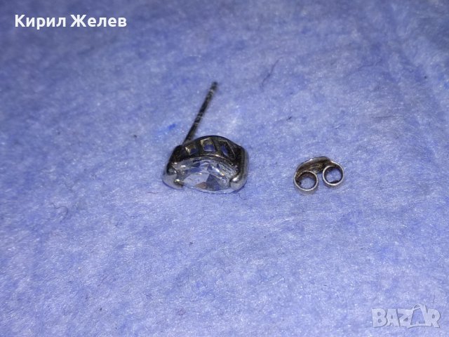 ПОСРЕБРЕНА ОБЕЦА от БЛАГОРОДНА СТОМАНА с БРИЛЯНТНО ФАСЕТИРАН ЦИРКОНИЙ и СРЕБРО 925 ЗАКОПЧАЛКА 37101, снимка 14 - Обеци - 39976843