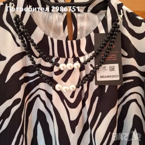 Елегантна дамска сатенена риза с гердан от петлички , снимка 4 - Блузи с дълъг ръкав и пуловери - 49270254