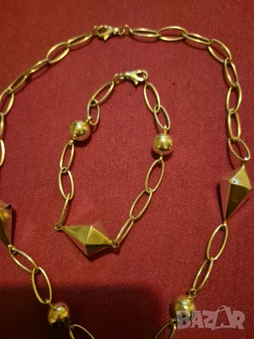 сребърен комплект колие и гривна, снимка 2 - Бижутерийни комплекти - 48483131