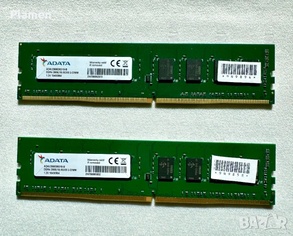 16GB (2x8GB) DDR4 2666MHz CL19 Dual Channel ADATA – Тествана, снимка 2 - RAM памет - 53613074
