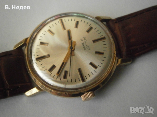 POLJOT, Au 10, cal. 2609, 17 jewels, 35мм каса, USSR, снимка 2 - Мъжки - 50122684