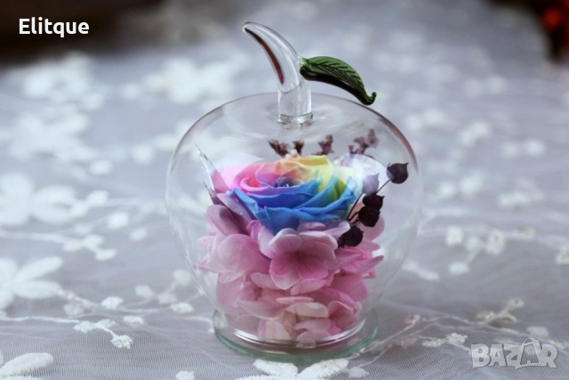 Вечна Роза в стъклена ябълка  YSH F, снимка 13 - Подаръци за жени - 52895116