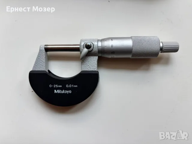Mitutoyo 102-101-10 микрометър 0-25 mm, 0.01 mm, Made in Japan, снимка 3 - Шублери - 56080806