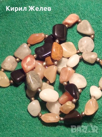 РЕТРО ГЕРДАН от БЛАГОРОДНИ КАМЪНИ ХАЛЦЕДОН АХАТ МЛЕЧЕН КВАРЦ ХЕНД-МЕЙД ВИНТИДЖ БИЖУ 14999, снимка 14 - Колиета, медальони, синджири - 30625308