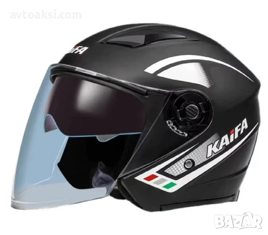 Каска за Мотор/Скутер/АТВ Черна/Сива два цвята, снимка 3 - Аксесоари и консумативи - 51244919