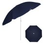 Ветроустойчив плажен чадър 2м, Тъмносин с цветя, снимка 1 - Други - 41360164