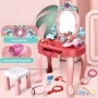 Тоалетка със столче и огледало, със светлини и аксесоари , снимка 1