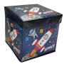 Кутия за съхранение, табуретка от плат, космос, 30x30x30cm, 24л