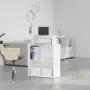 vidaXL Рецепционно бюро, бяло, 100x40x104 см, инженерно дърво, снимка 4