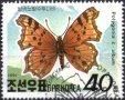 Клеймована марка Фауна Пеперуда 1991 ит Северна Корея КНДР, снимка 1 - Филателия - 35727955