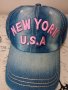 Дамска дънкова шапка New York, снимка 1 - Шапки - 41491900