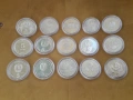 пълният лот от 15 броя никелови петолевки от периода 1980-1989г., без Людмила, снимка 4