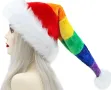 Коледна шапка Rainbow, многоцветна, топла коледна шапка на Дядо Коледа, унисекс, снимка 2