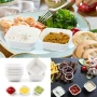 12 подреждащи се купички за дип, пластмасови купички за соев сос, закуски, барбекю, додправки, снимка 3