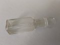 Винтидж прозрачна стъклена бутилка  ,шишенце за парфюм със стъклена запушалка, снимка 8