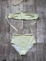 Нов висока талия светло зелен светло резедав бански костюм сет от две части брокат лек блясък , снимка 8