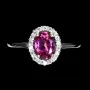 Сребърен пръстен с естествен розов топаз и цирконий, снимка 1