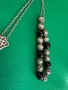 Сребърна броеница с черен ахат. №7752, снимка 4