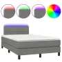 vidaXL Боксспринг легло с матрак и LED, тъмносиво, 120x200 см(SKU: 3133142), снимка 1